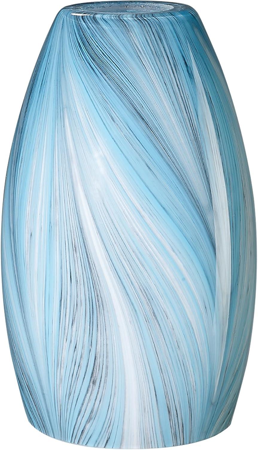 Oval Glass Lamp Shade Only Art Glass Lamp Covers Light Fixture Replacement for Kitchen Island Mini pendant Ceiling Lights Chandelier Hand Blown Glass Shade Replacement (Brown and Blue）