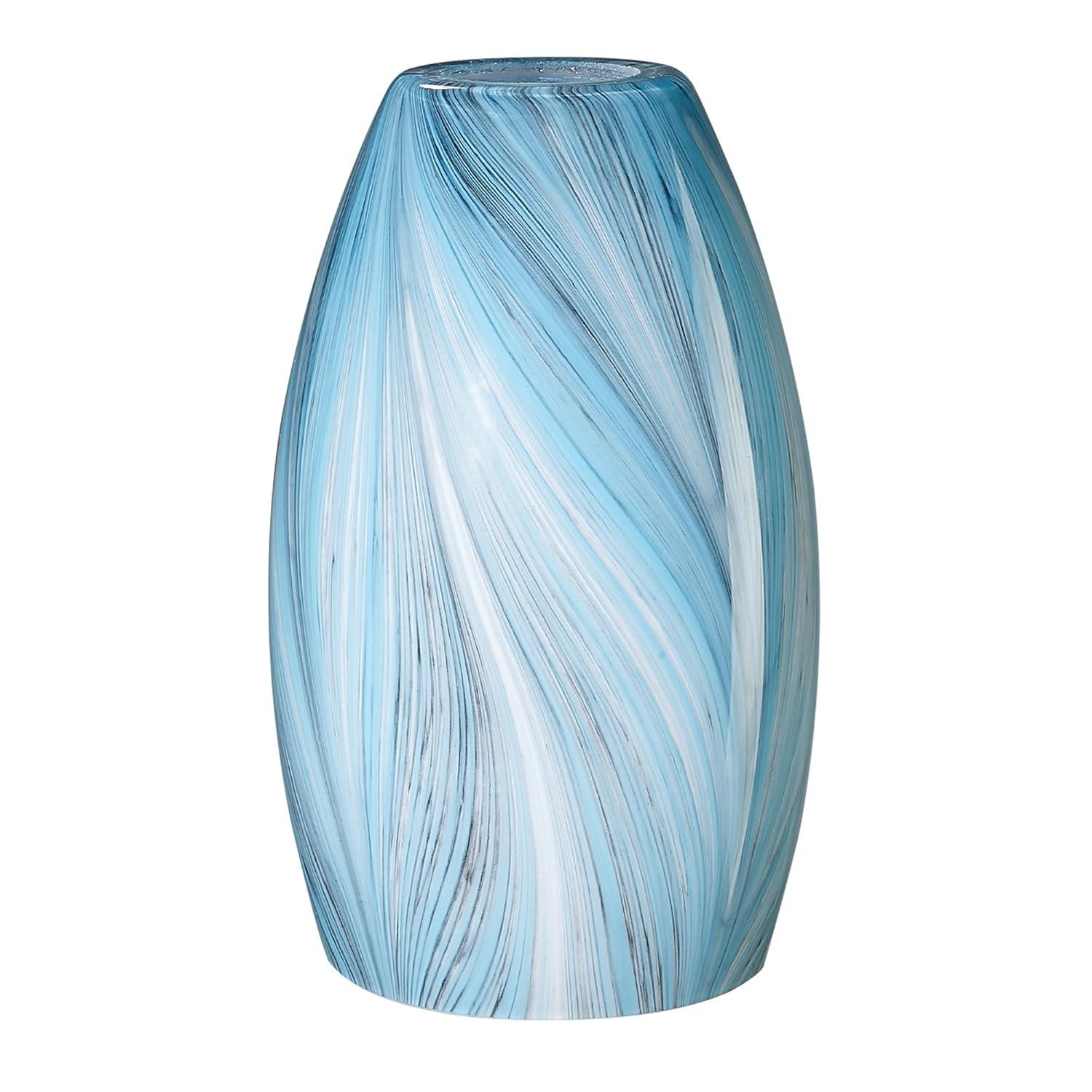 Oval Glass Lamp Shade Only Art Glass Lamp Covers Light Fixture Replacement for Kitchen Island Mini pendant Ceiling Lights Chandelier Hand Blown Glass Shade Replacement (Brown and Blue）