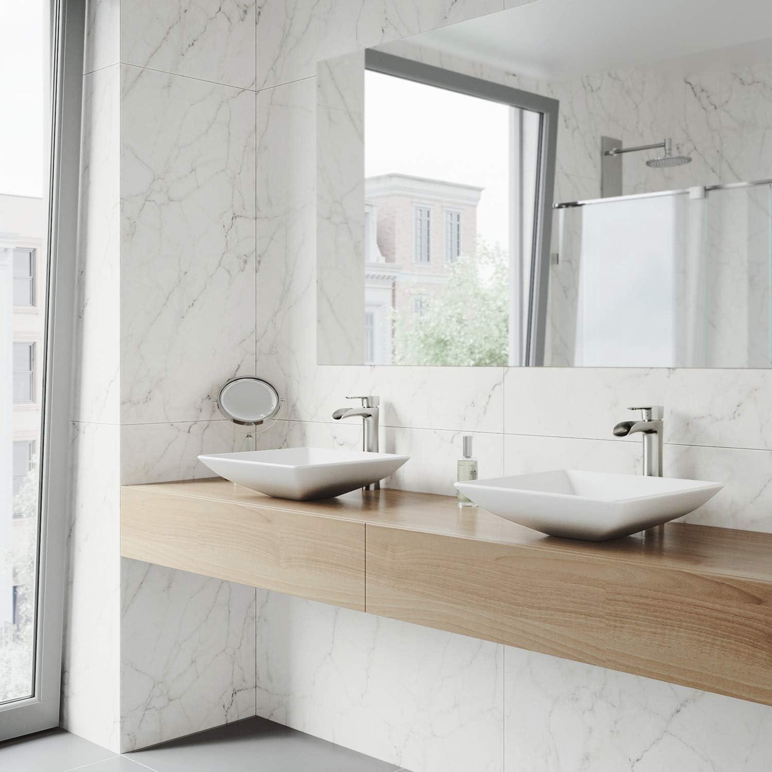 Matte White Square Acrylic Vessel Sink