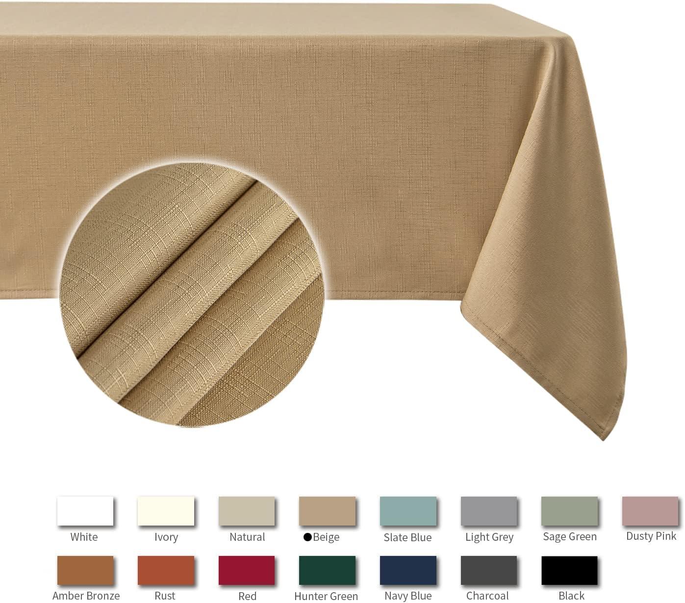 Jacquard Square Tablecloth Stain Resistant Waterproof Wrinkle Resistant Washable Soft Table Cloth, Decorative Fabric Table Cover for Dining Room, Indoor and Outdoor Use, 52 x 52 Inch, Beige