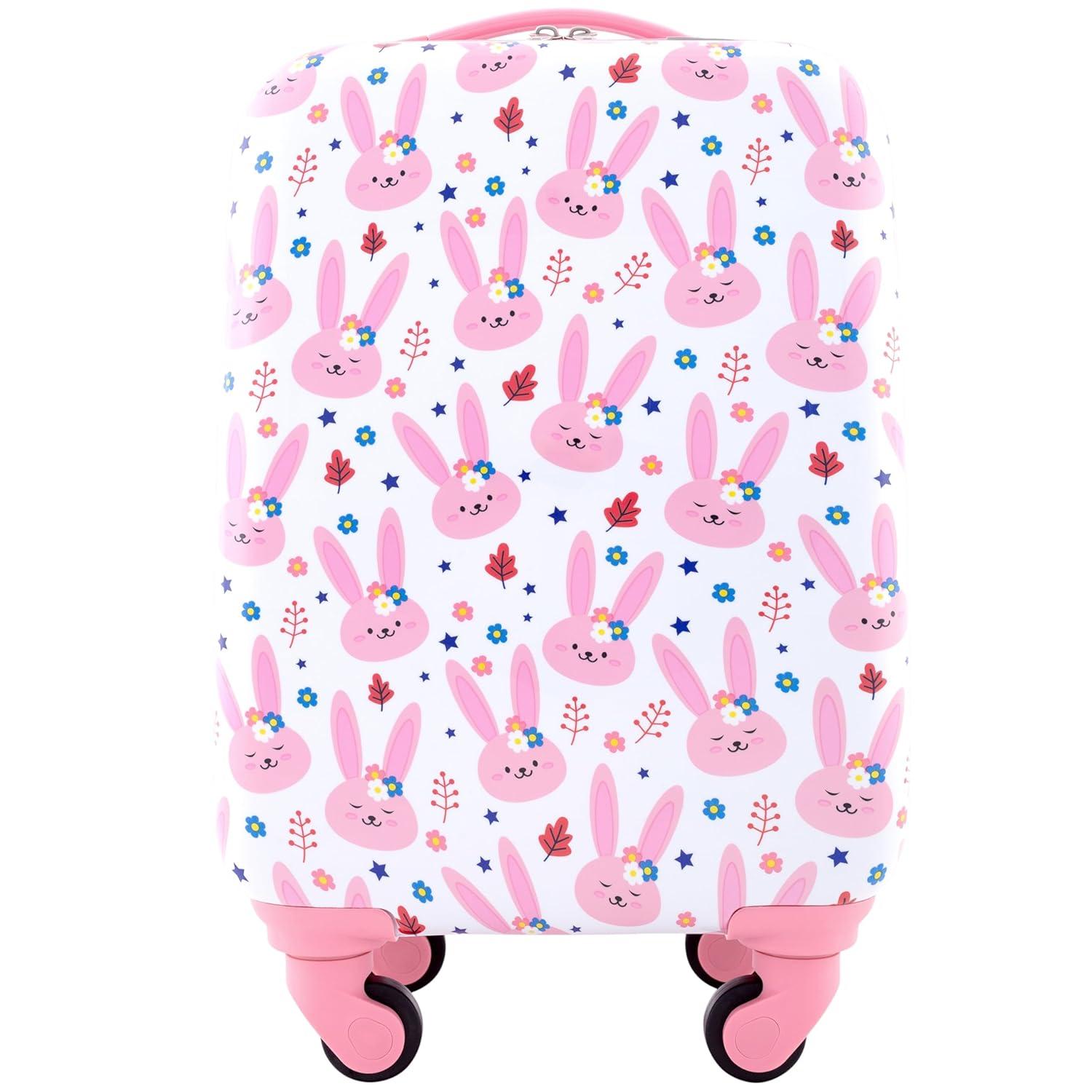 Travelers Club Kids' 5pc Hardside Checked Spinner Luggage Set - Bunny