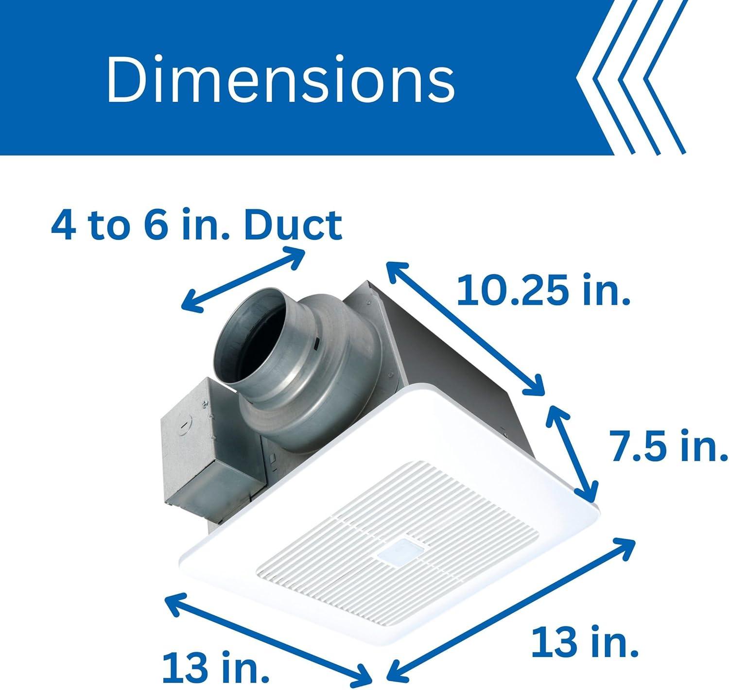 WhisperSense White Ceiling Mount Ventilation Fan with Dual Sensor