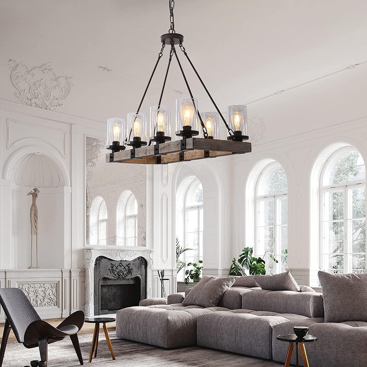 5 Pack Clear Glass Lamp Shade，Glass Shade Covers Replacements for Light Fixtures，Cylinder Globe Glass Shades Covers for Pendant Lights Chandeliers Wall Sconces Bath Vanity Lights