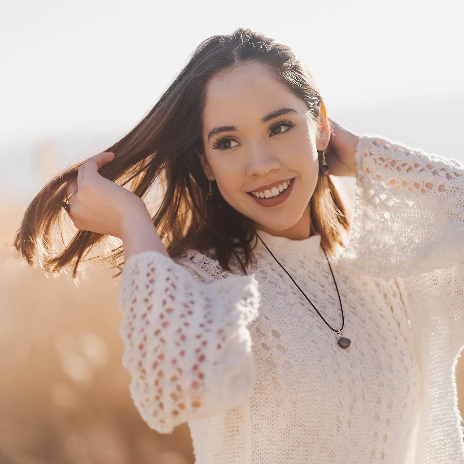 AYANA Garnet Healing Crystal Pendant Necklace - Stone of Passion & Creativity - Birthstone Jewelry - Perfect Small Crystal Gifts for Women