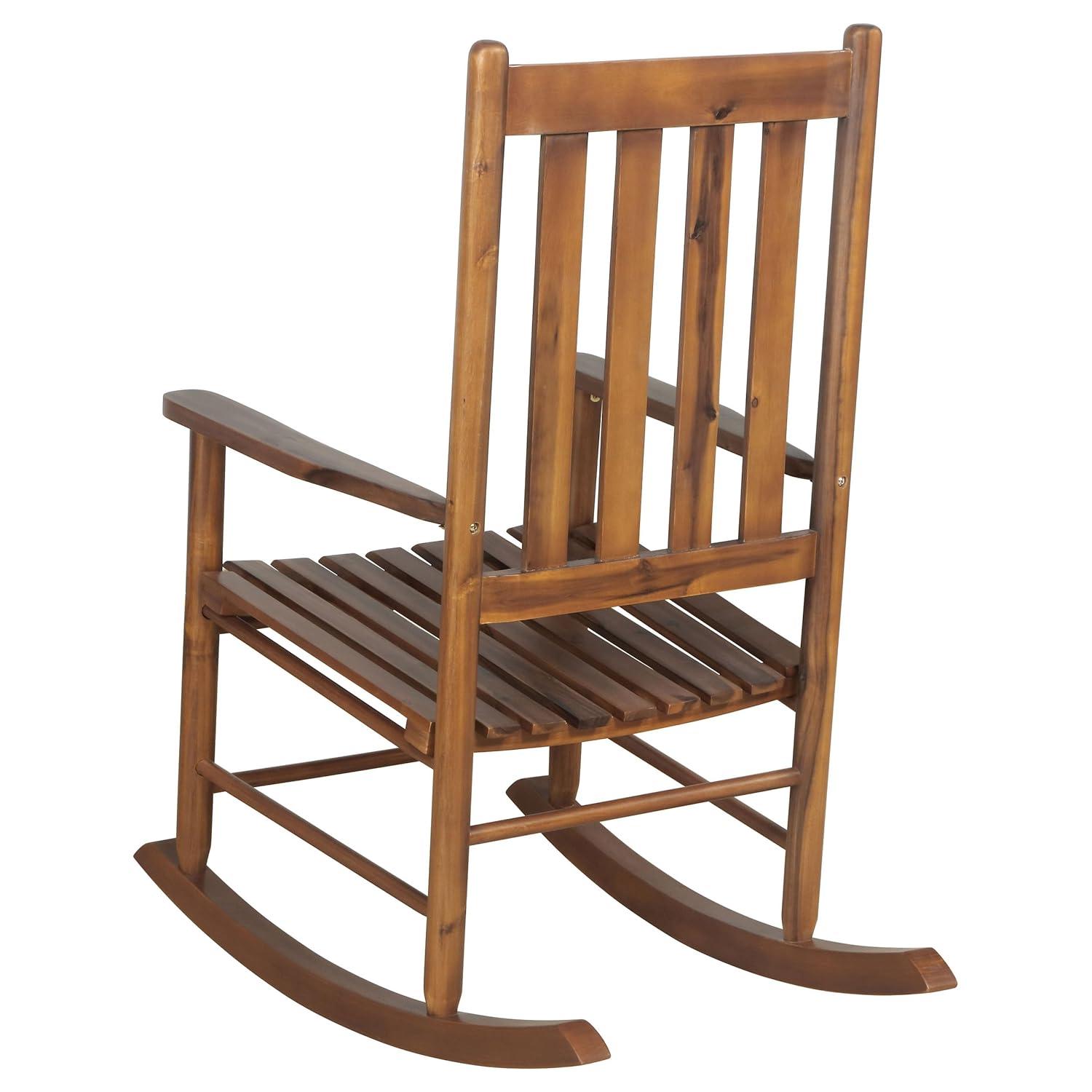 Annie Solid Wood Slat Back Rocking Accent Chair: Mission Style, Acacia - Coaster