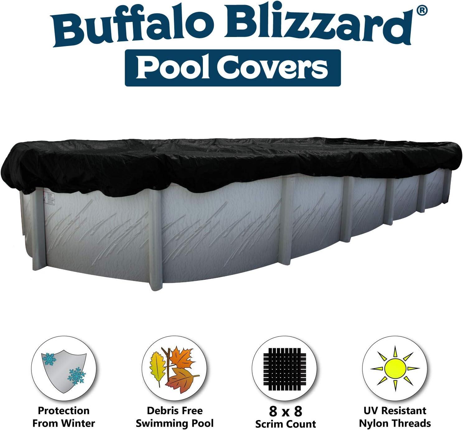 Deluxe Plus 16x32 ft Blue and Black Oval Above Ground Pool Cover