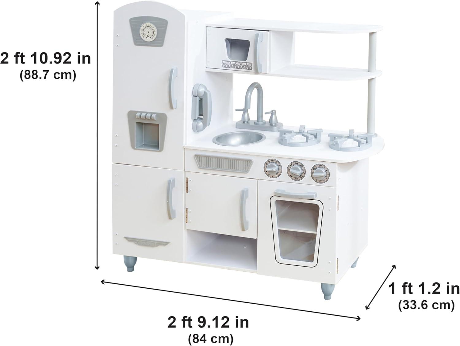 KidKraft Vintage Wooden White Play Kitchen with Ice Maker & Play Phone