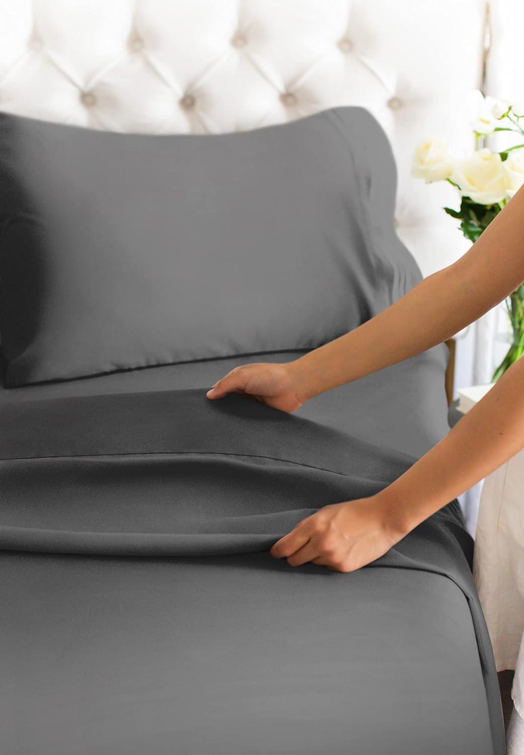 CGK Linens 4 Piece 100% Cotton 400 Thread Count Hotel Quality Bed Sheet Set