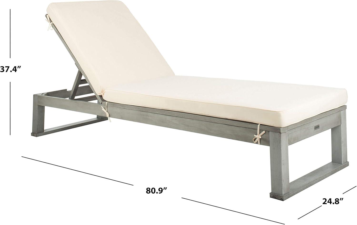 Solano Sunlounger - Outdoor - PAT7024 - Black/Beige -Safavieh