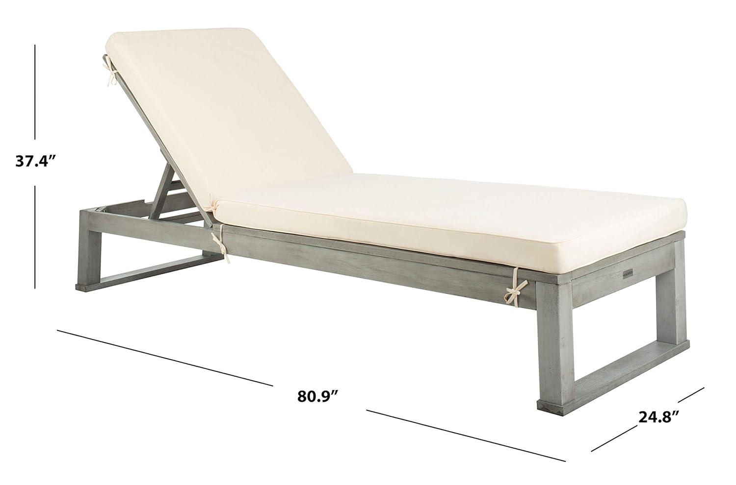 Solano Sunlounger - Outdoor - PAT7024 - Black/Beige -Safavieh