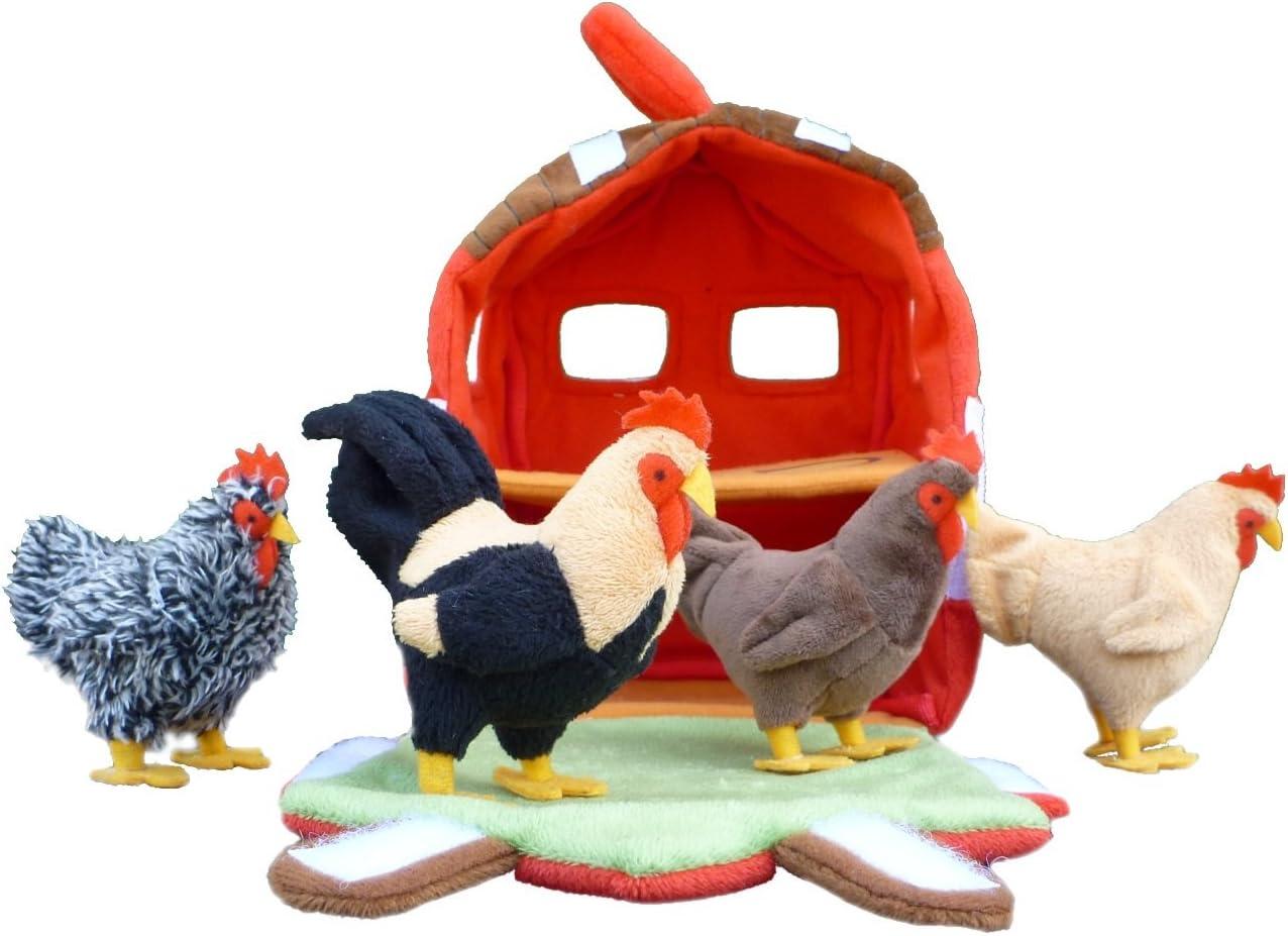 Adore 12" Hen House Chicken Coop Plush Stuffed Animal Playset