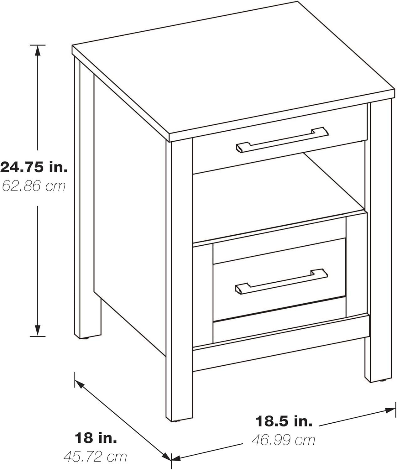 Stonebrook Nightstand with 2 USB Ports in Wood Canyon Oak Finish