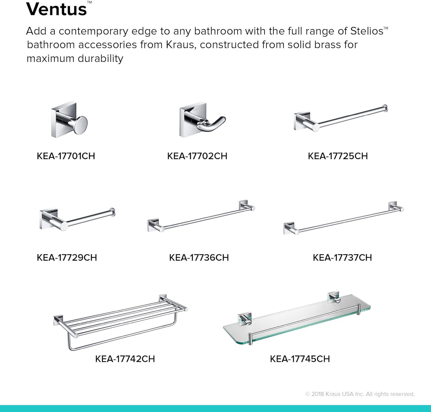 Ventus 18" Wall Mounted Towel Bar