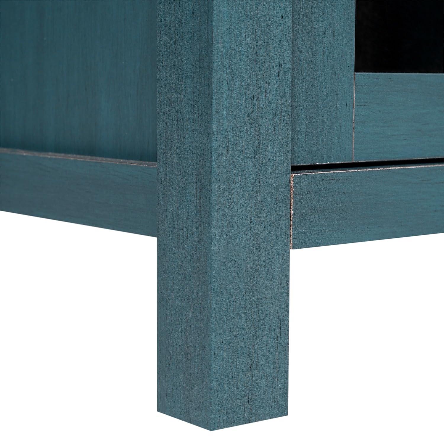 Flash Furniture 59" Engineered Wood Buffet Sideboard Storage Cabinet w/ 2 Drawers, Doors in Teal