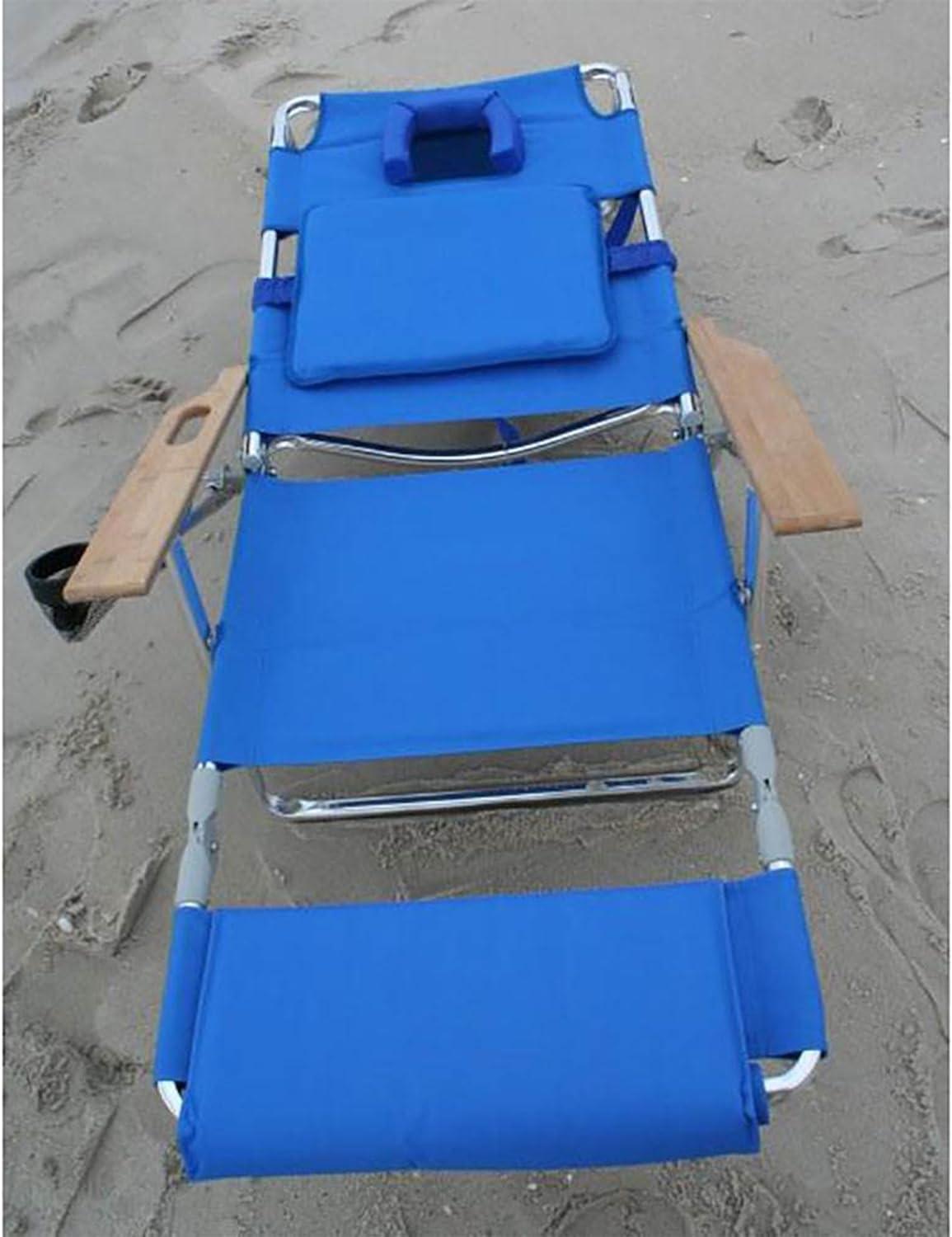 Ostrich Ostrich Deluxe Padded Lightweight Portable Adjustable Outdoor Reclining Folding Chair with Footrest