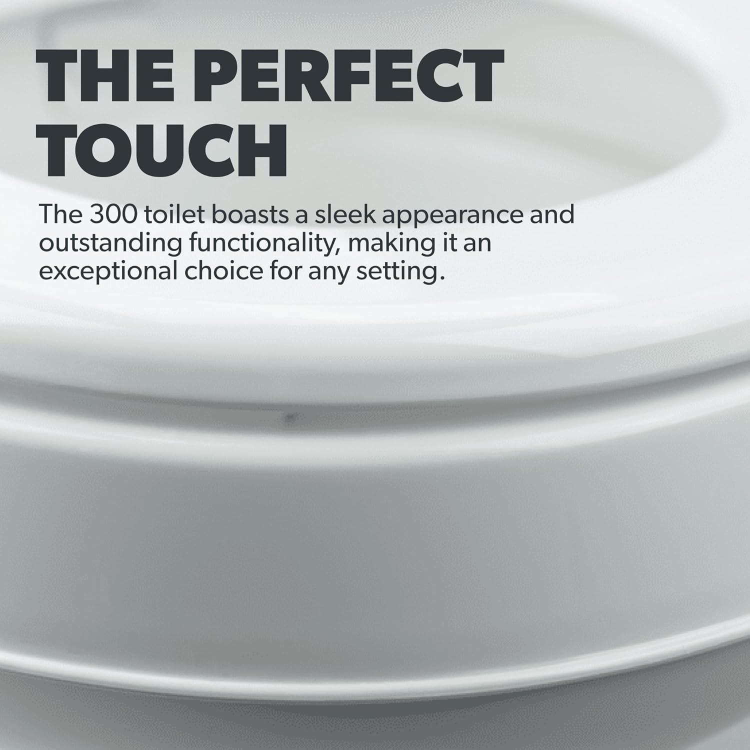 Dometic 302300073 300 Series Standard Height Heavy Duty Plastic RV Toilet, Bone