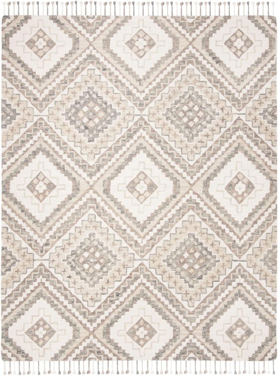 SAFAVIEH Aspen Caymen Geometric Wool Area Rug, Taupe/Ivory, 10' x 14'