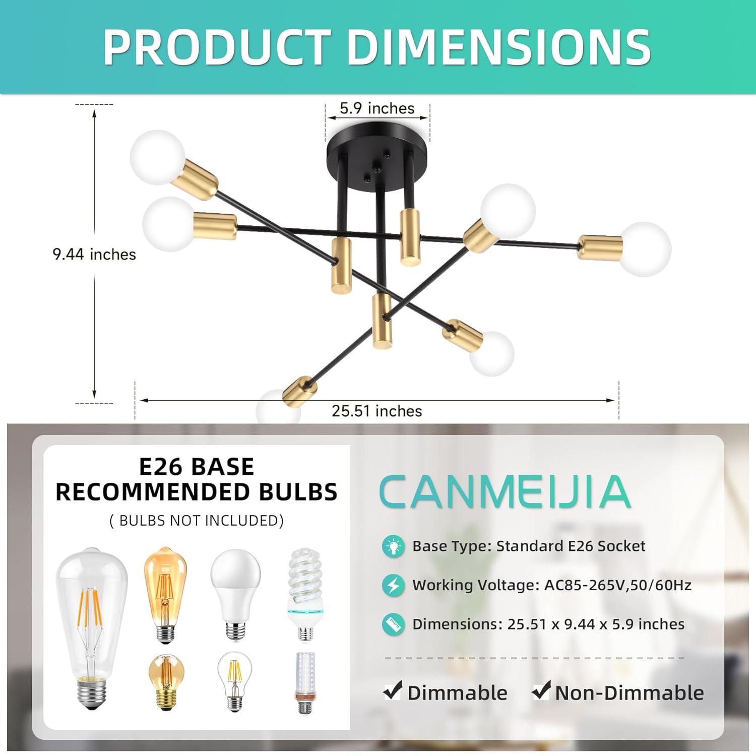 Cobina 6 - Light Dimmable Sputnik Sphere Chandelier