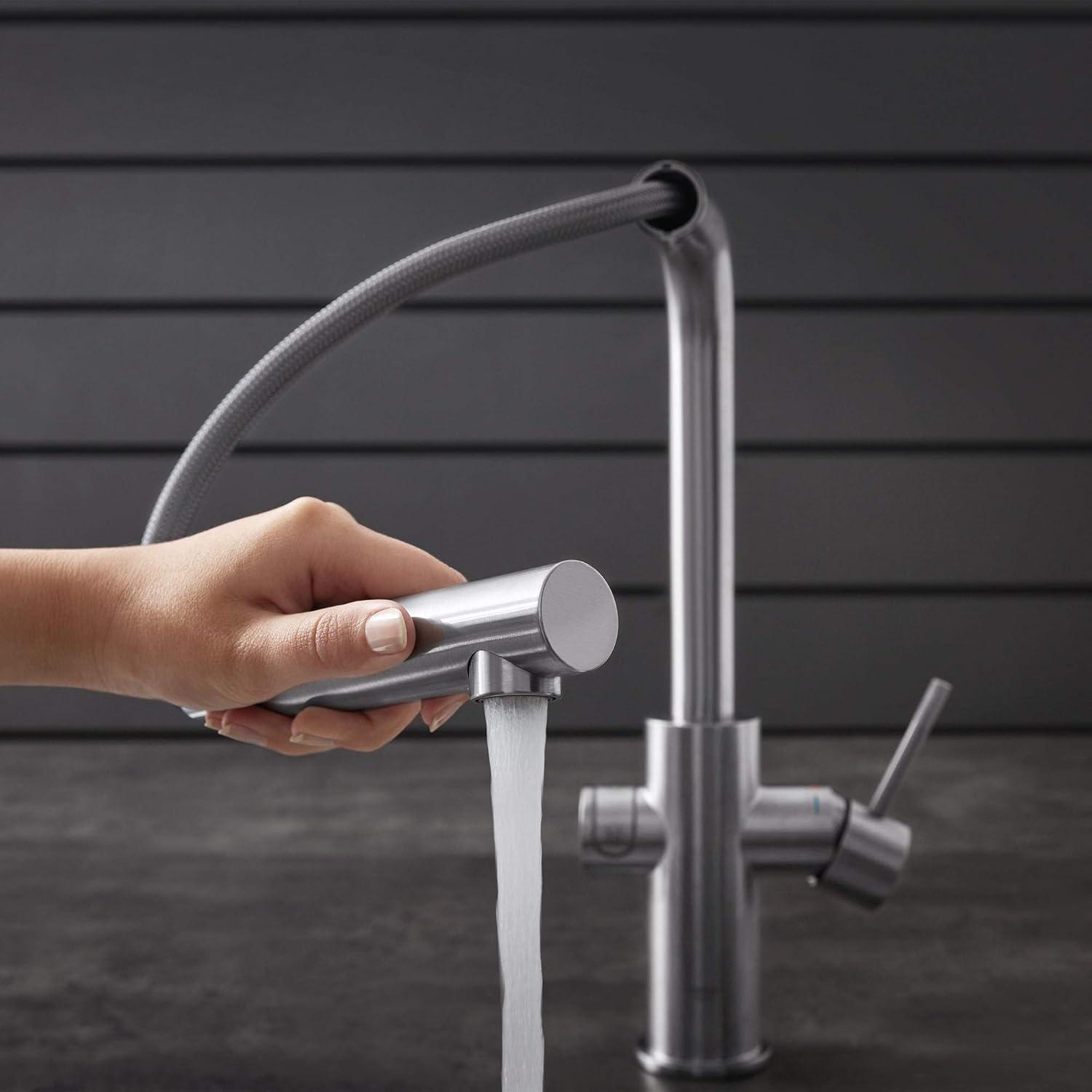 Blue Pull Out Single Handle Kitchen Faucet with Accessories