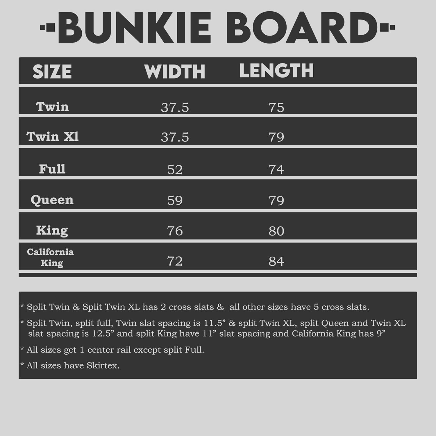 Twin Grey Split Bunkie Board with Nonwoven Fabric