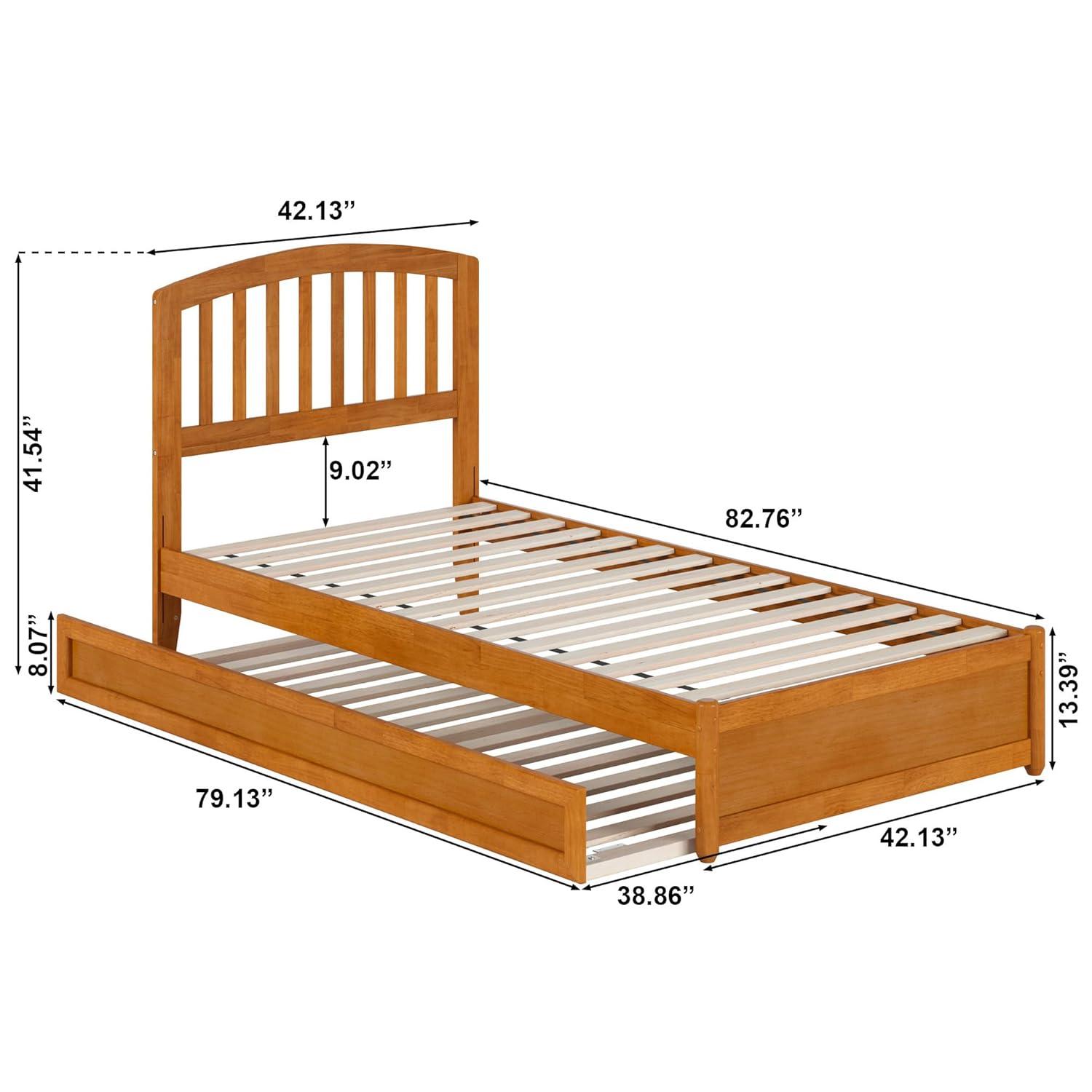 Lucia Twin XL Wood Platform Bed with Panel Footboard & Twin XL Trundle in White