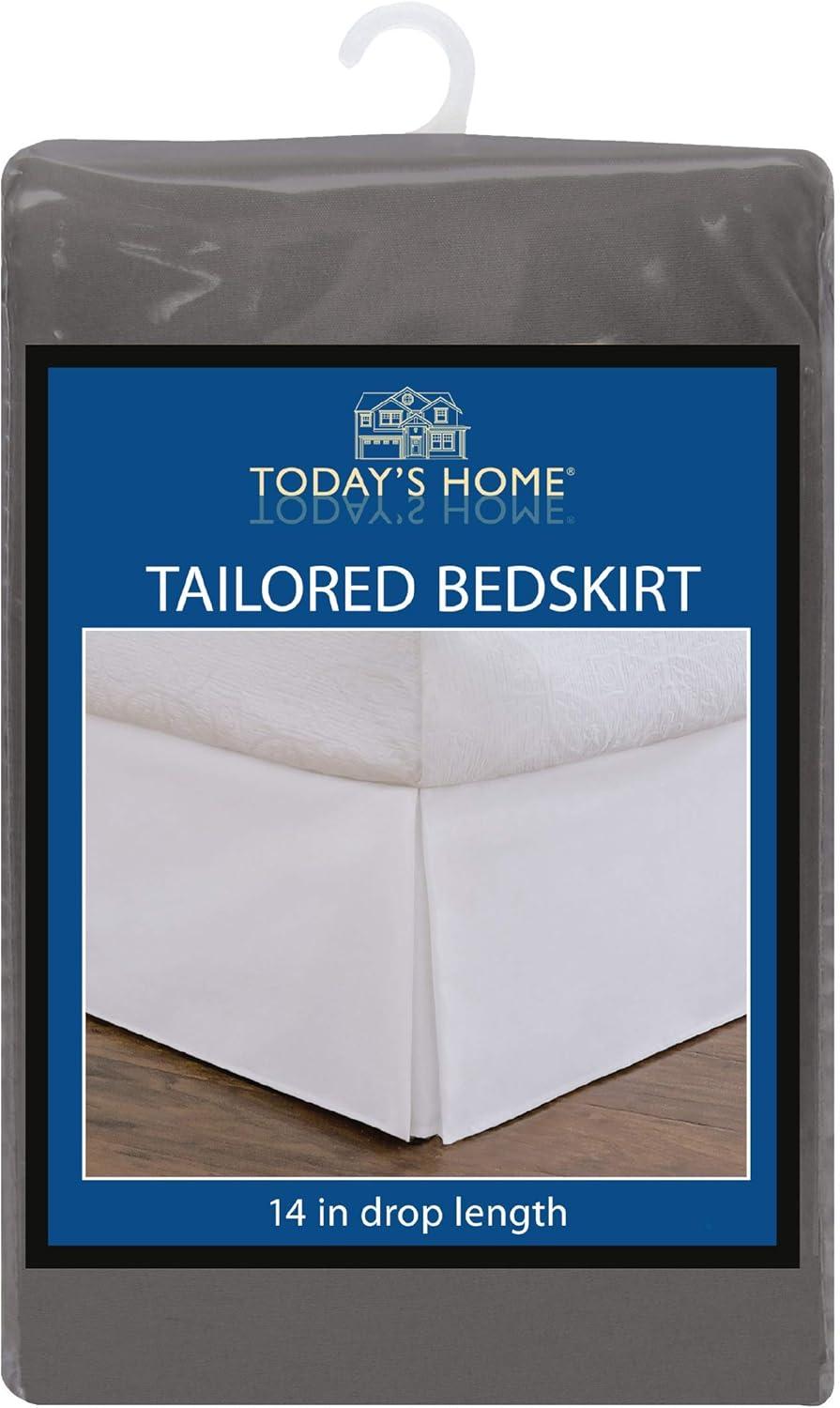 Grey Twin Microfiber Tailored Bed Skirt with Split Corners