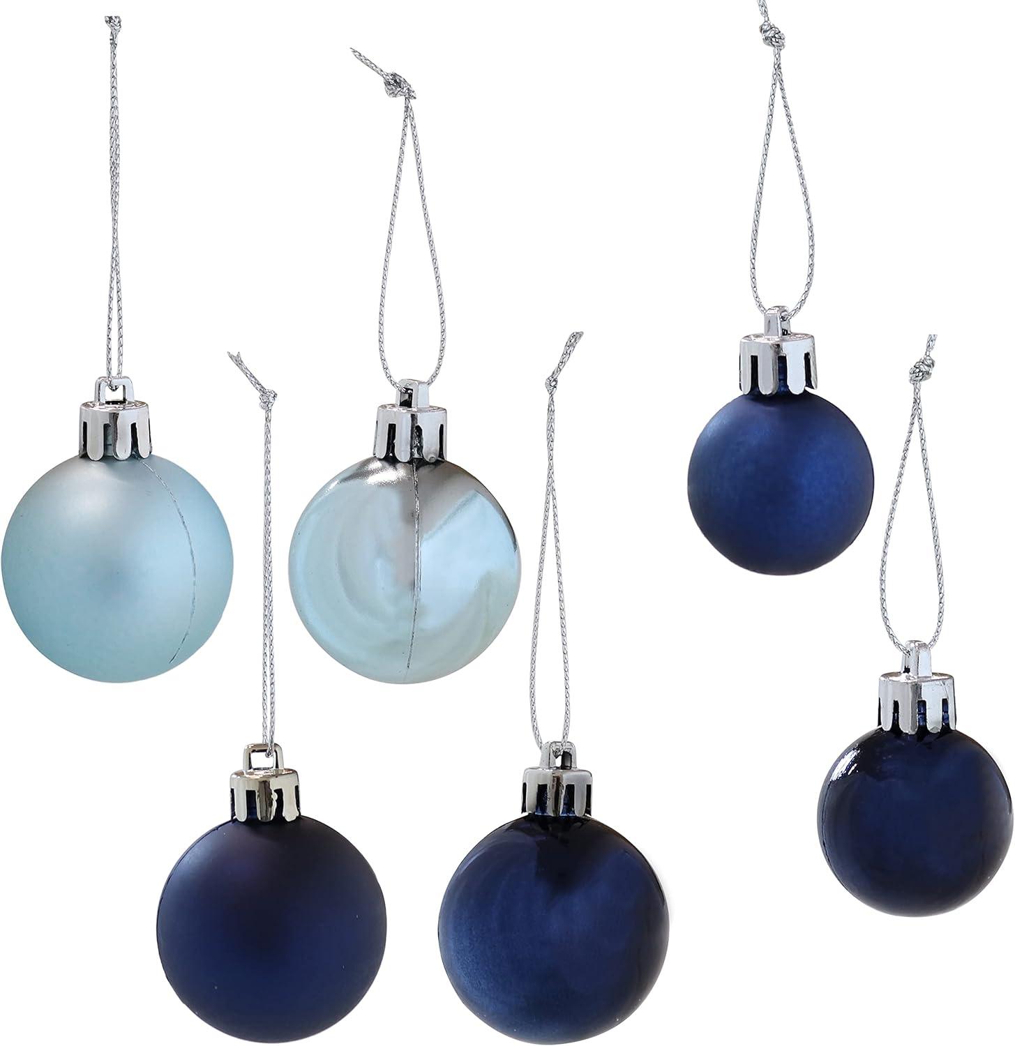 Winter Wonderland Blue and Silver Shatterproof Ornament Set