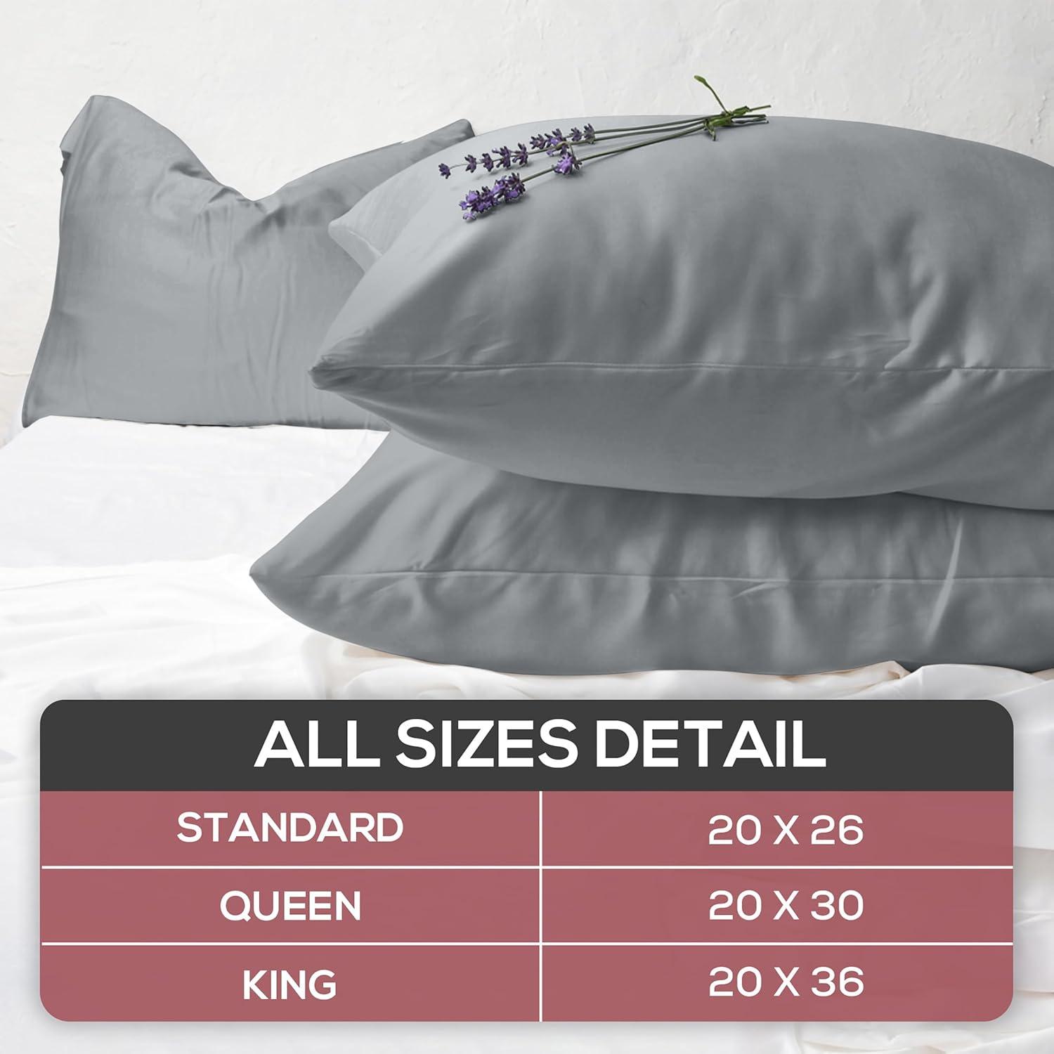 Grey Cotton Hypoallergenic Standard/Queen Pillowcase Set