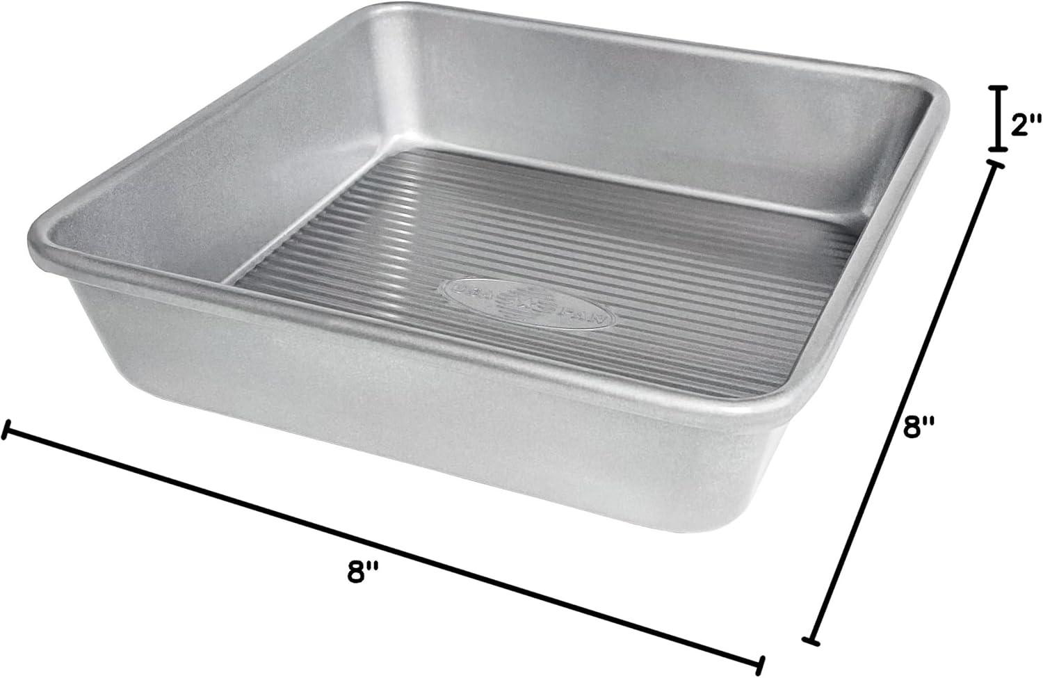 8-Inch Square Nonstick Silicone Aluminized Steel Cake Pan