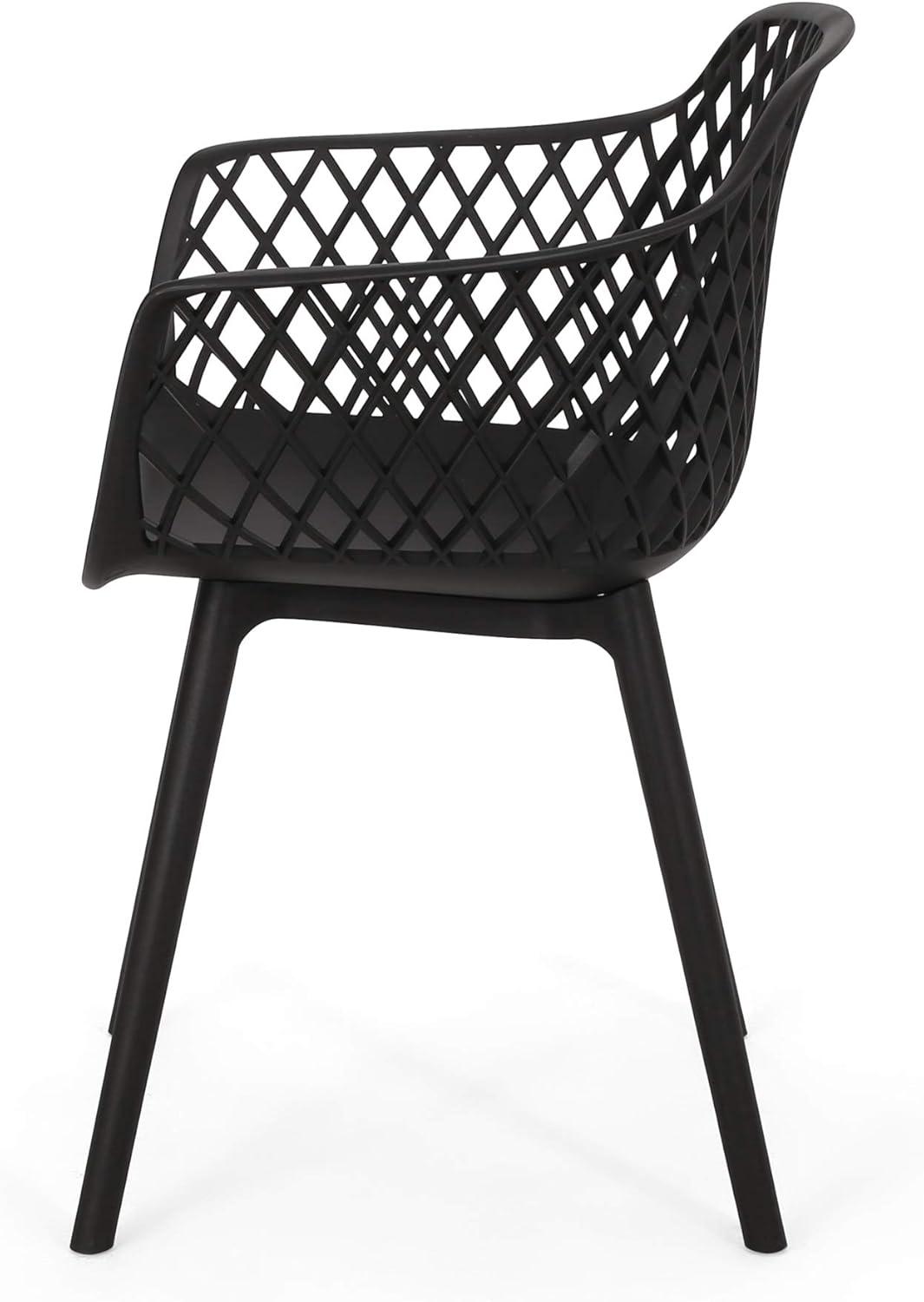 Christopher Knight Home Poppy Modern Resin Dining Chairs, Black