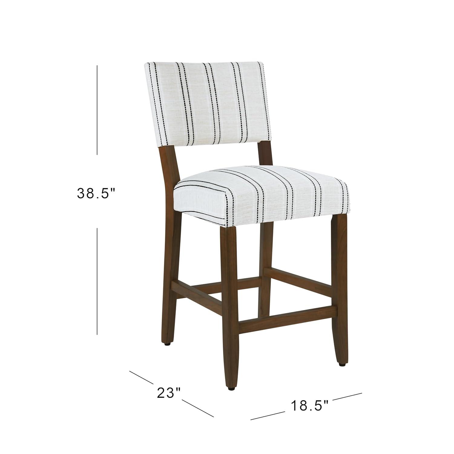 24" Curved Top Counter Height Barstool Safari Taupe - HomePop: Kitchen Seating with Back, Wood Legs