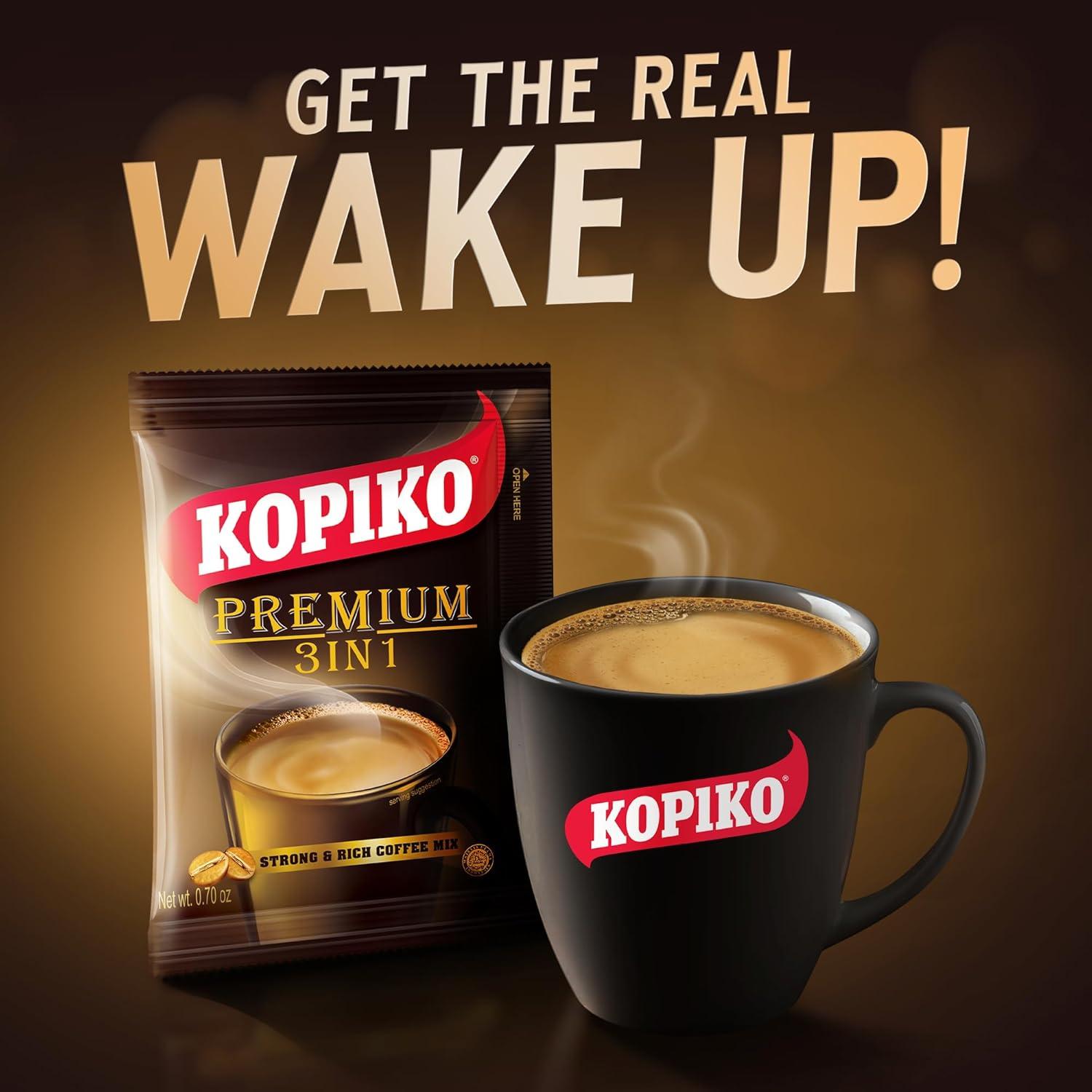 Kopiko Premium 3-in-1 Instant Coffee Authentic Indonesian Volcanic Coffee 21.2 Oz. - 30 Sachets (Pack of 2)