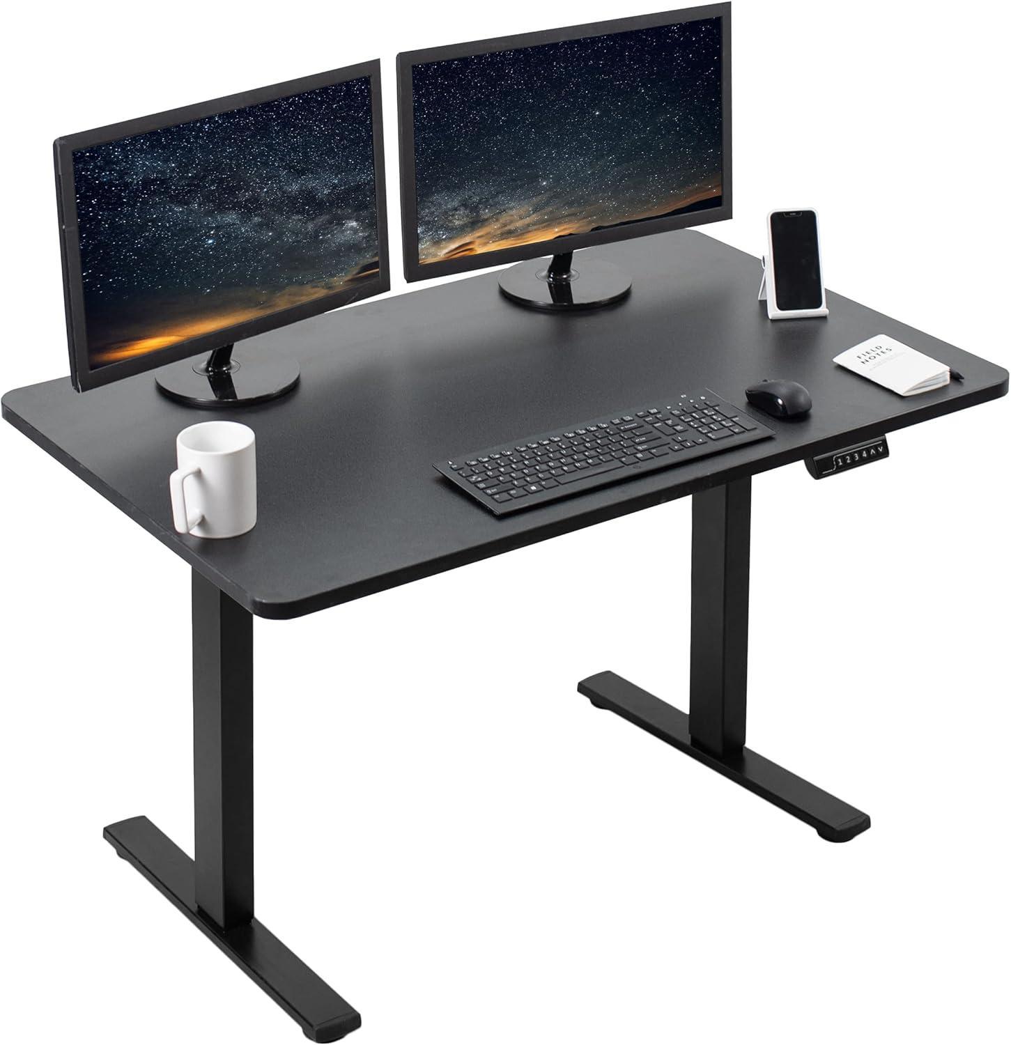 VIVO Single Motor Electric Desk with Push Button Memory Controller