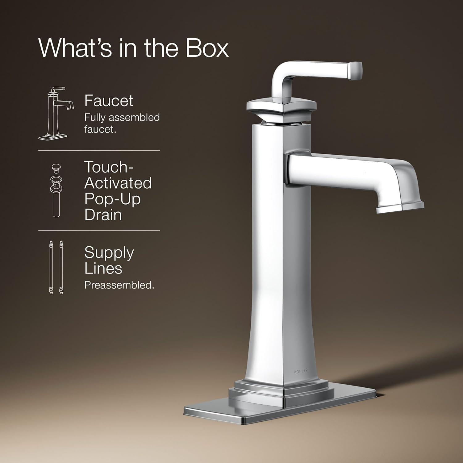 Kohler Riff Tall Single-Handle Bathroom Sink Faucet 1.2 GPM K-26430-4-CP