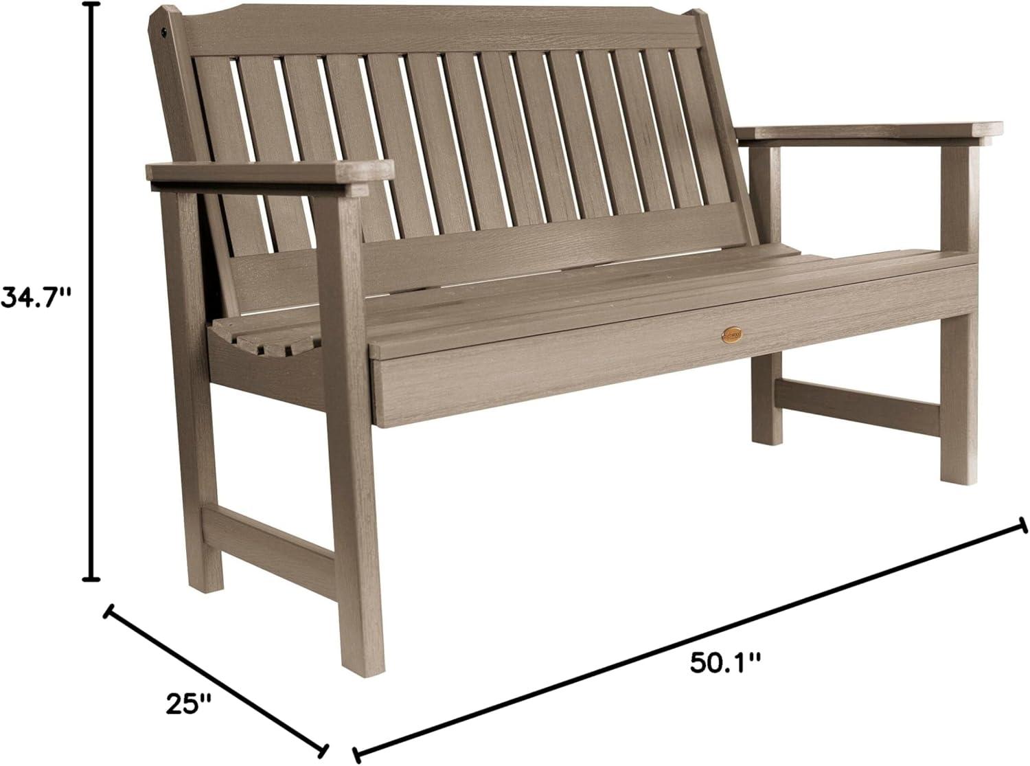 highwood Lehigh 4-foot Eco-friendly Synthetic Wood Garden Bench Woodland Brown