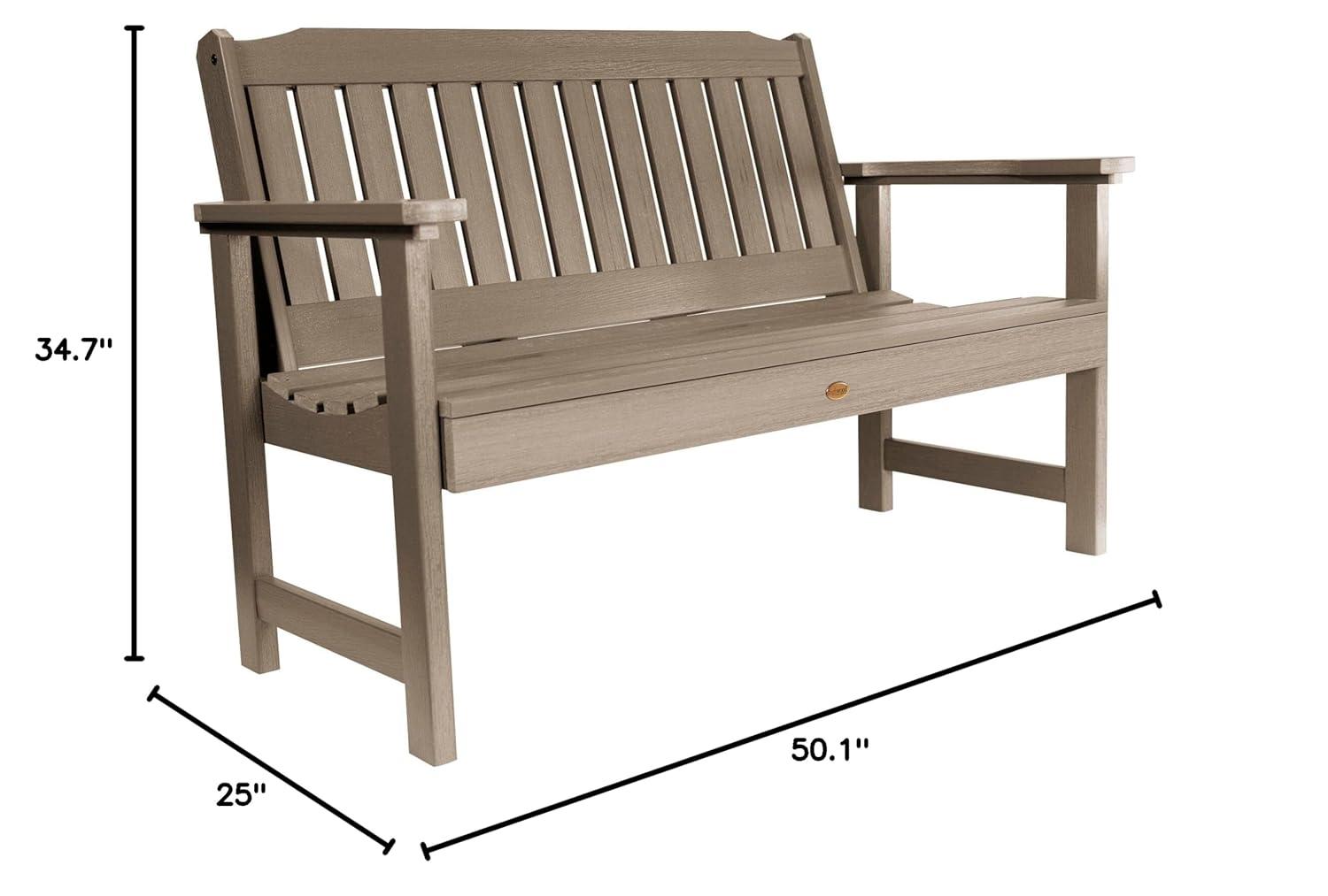 highwood Lehigh 4-foot Eco-friendly Synthetic Wood Garden Bench Woodland Brown