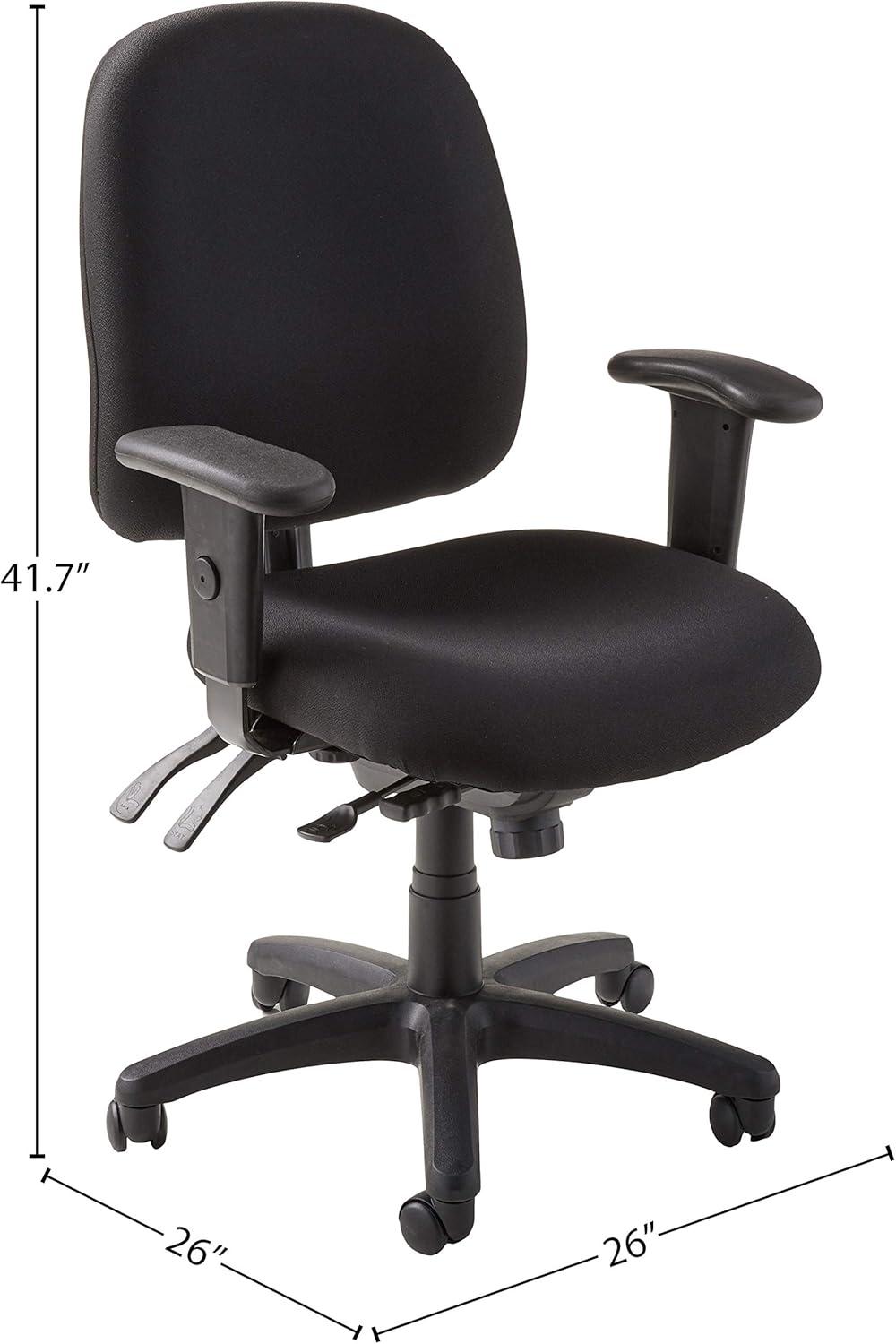 Eurotech 4 x 4 Multi Function Ergonomic Office Desk Chair w/ Armrests, Black