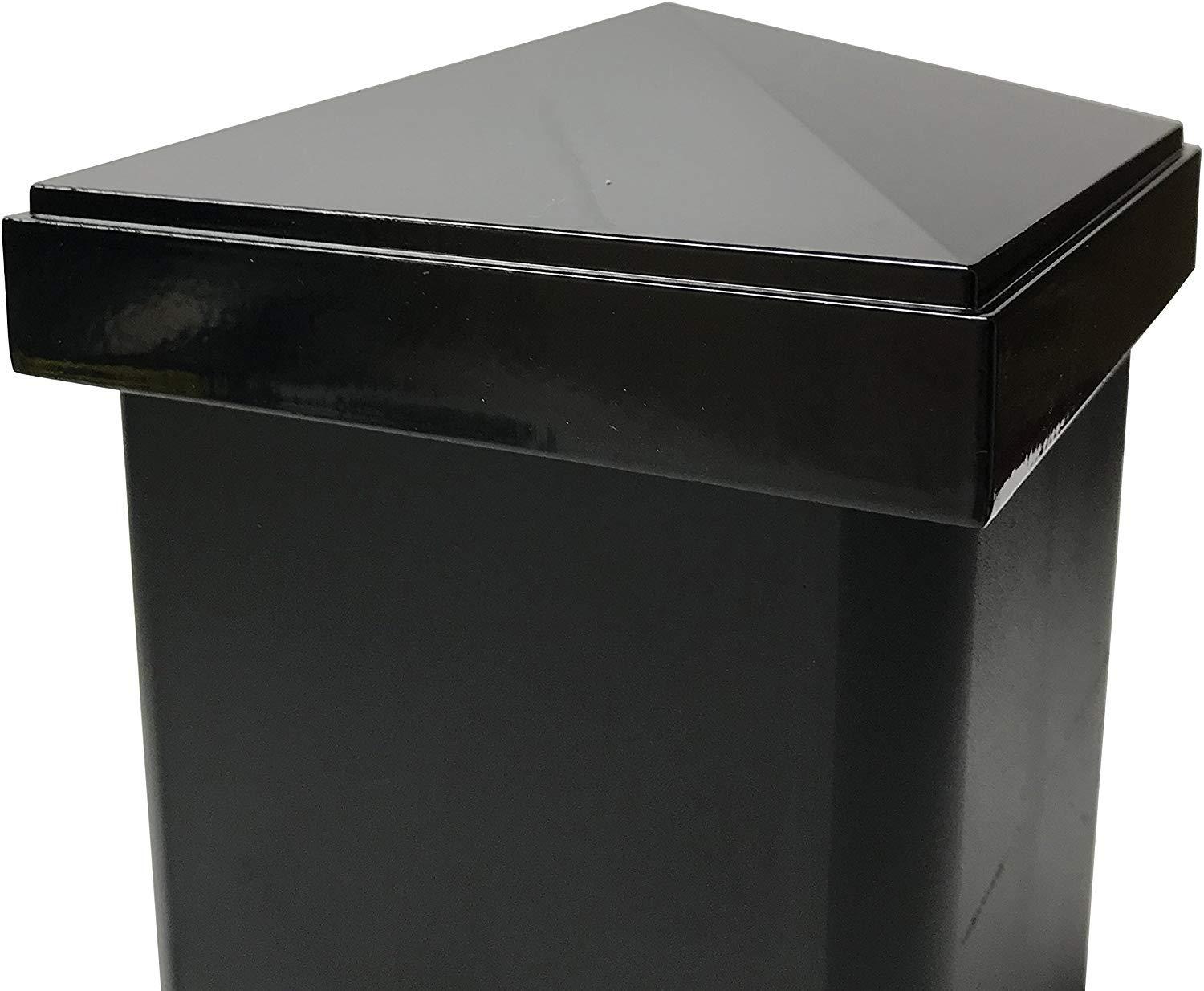 Tapa de Poste Piramidal de Aluminio de 4" x 4" para Postes de Metal - Ajuste a Presión - Negro