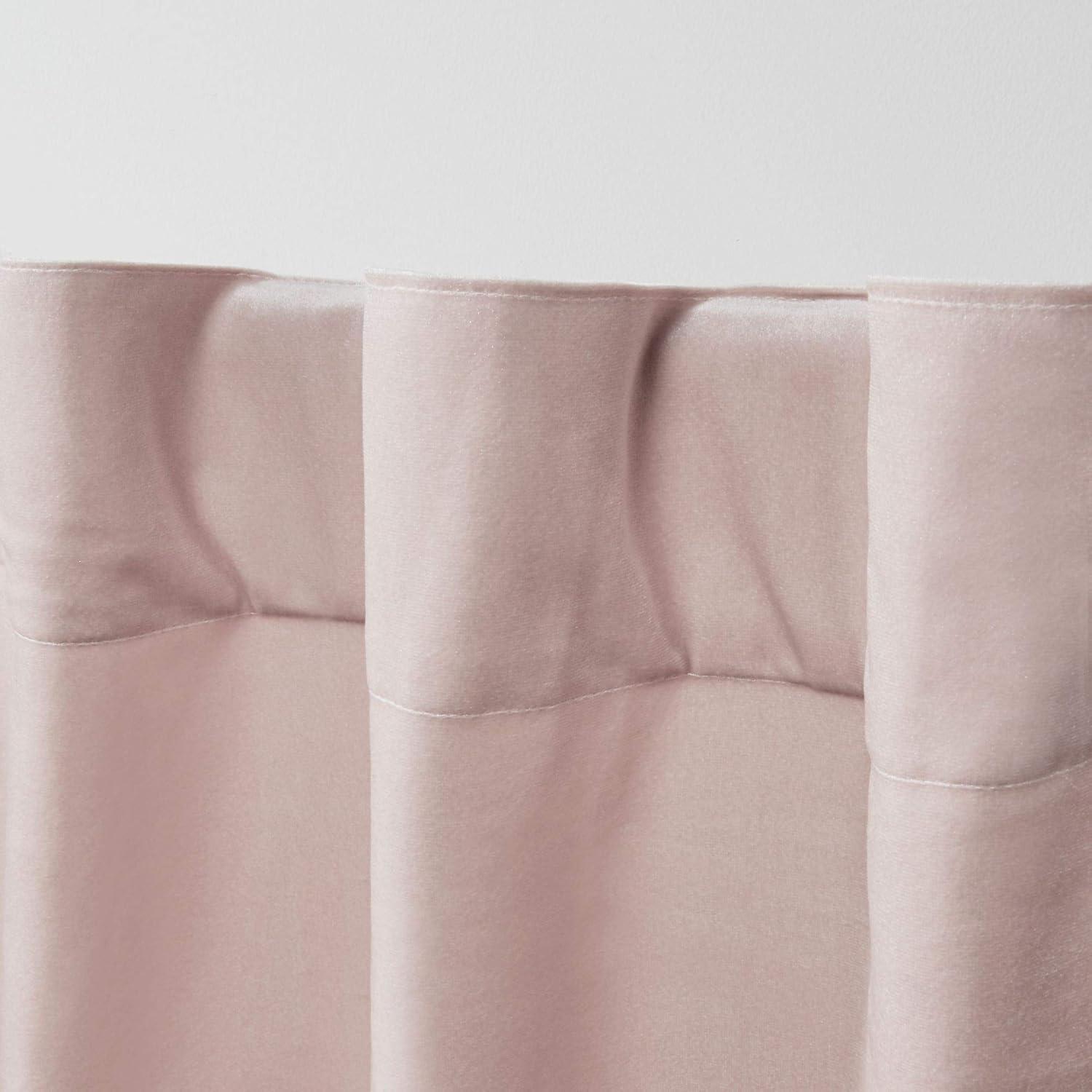 Set of 2 (84"x54") Velvet Back Tab Light Filtering Window Curtain Panels Blush Pink - Exclusive Home: Polyester, OEKO-TEX Certified
