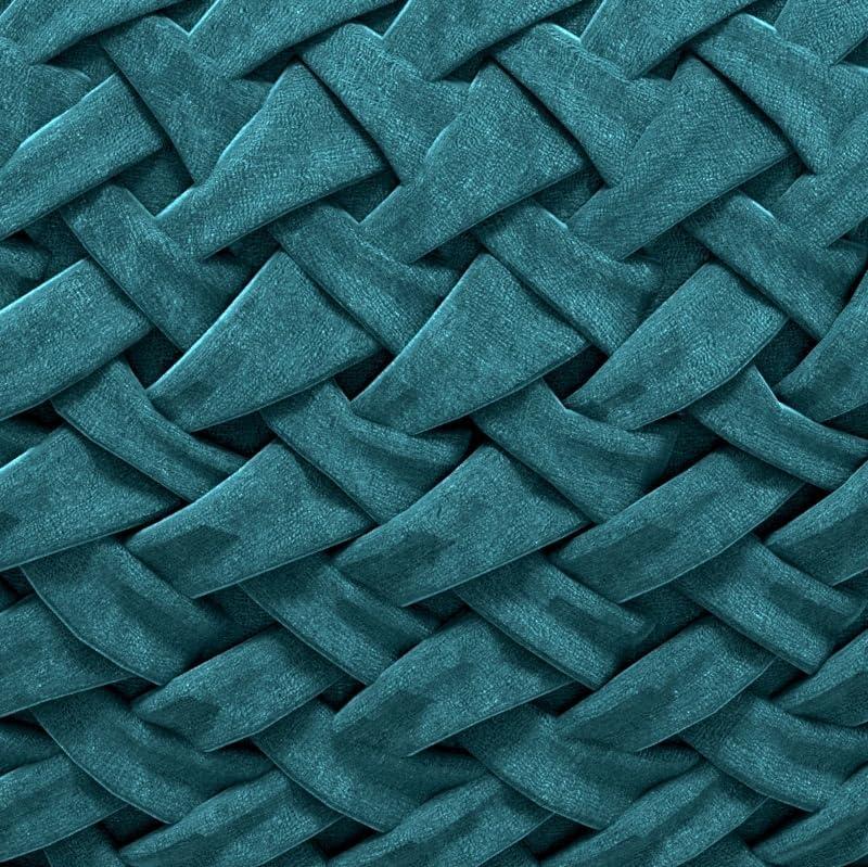 Simpli Home Grafton 20"W Velvet Round Button-Tufted Pouf