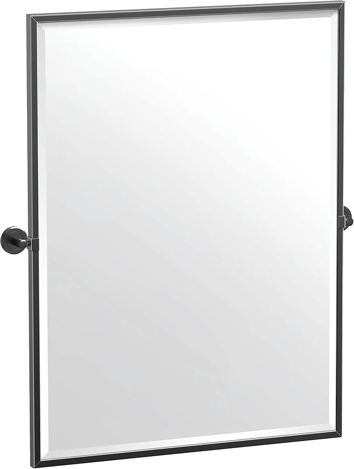 Latitude II Framed Rectangle Bathroom Vanity Mirror | Pivoting and Beveled Mirror