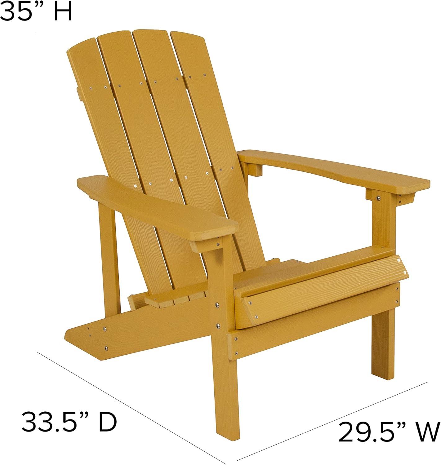 Charlestown All-Weather Yellow Poly Resin Adirondack Chair Set