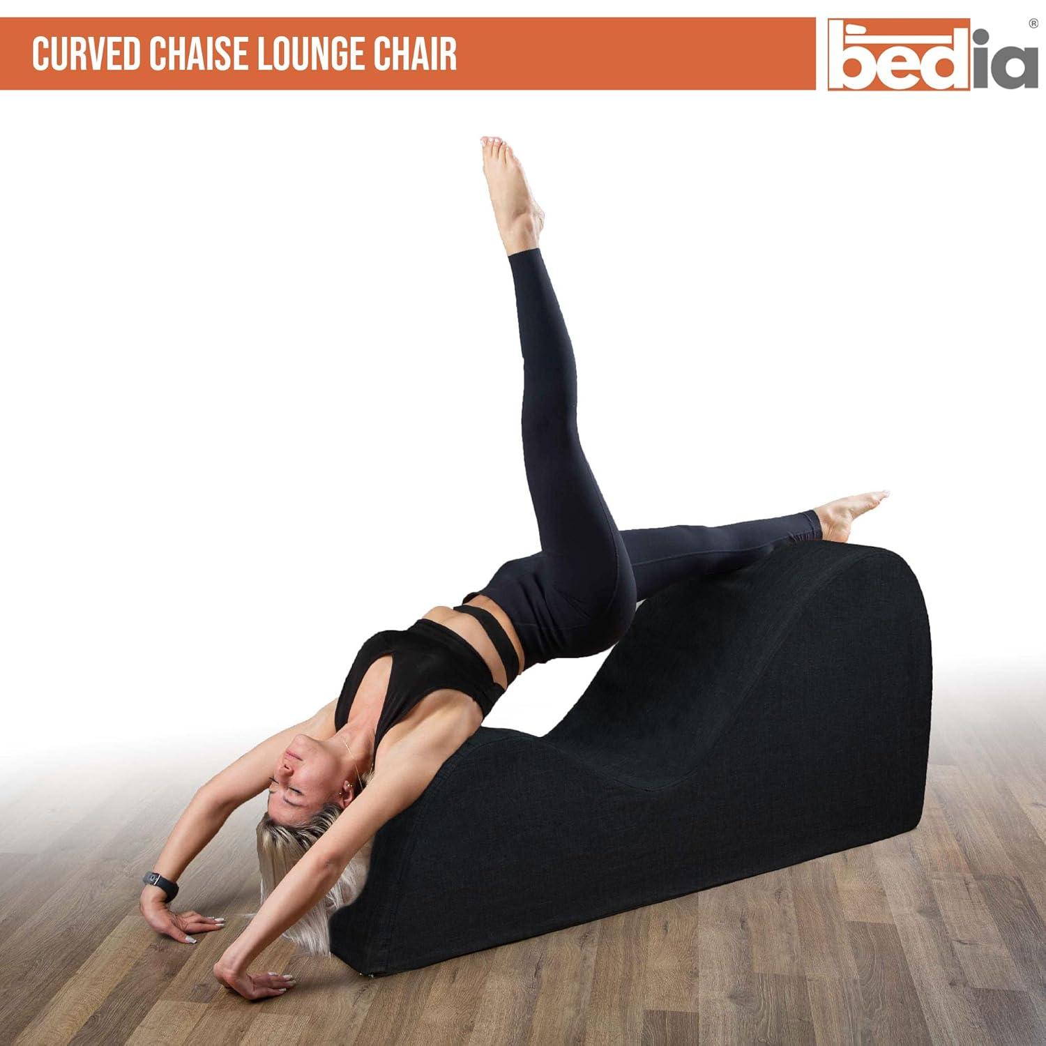 Black Microvelvet Armless Chaise Lounger with Polyurethane Foam