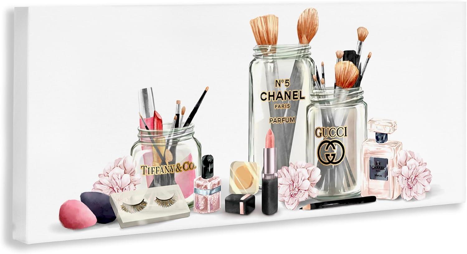 Stupell Industries Floral Cosmetic Collection Modern Glam Fashion Still Life, 30 x 13,Design by Ziwei Li