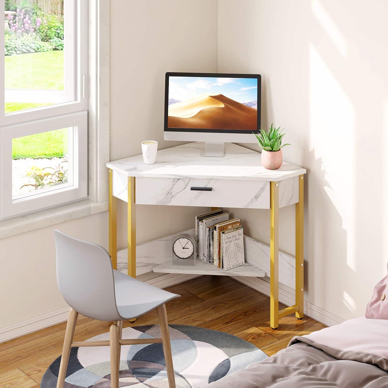 ODK Corner Metal Base Writing Desk