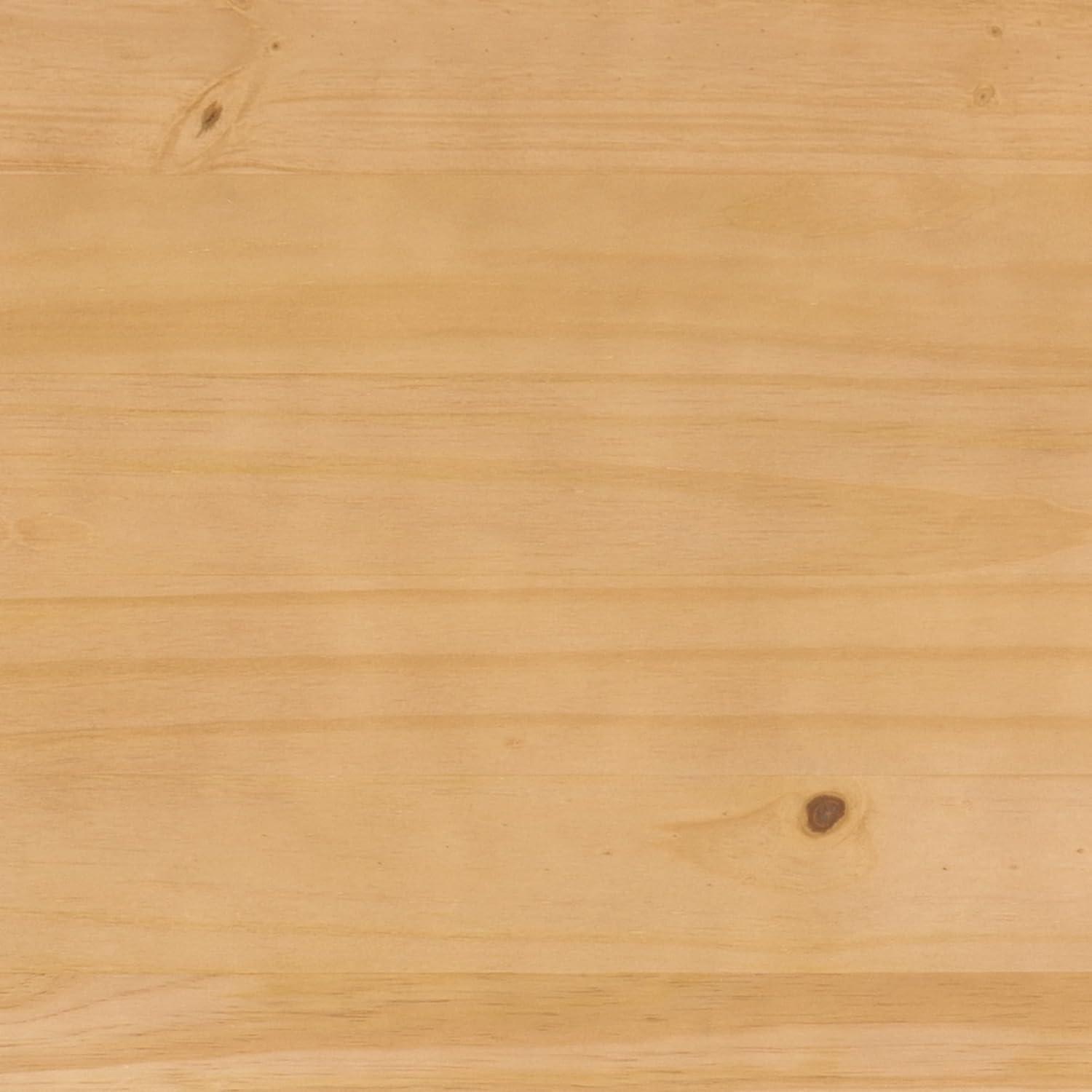 Walker Edison Minimalist Slatted Wood Queen Canopy Bedframe, Natural Pine