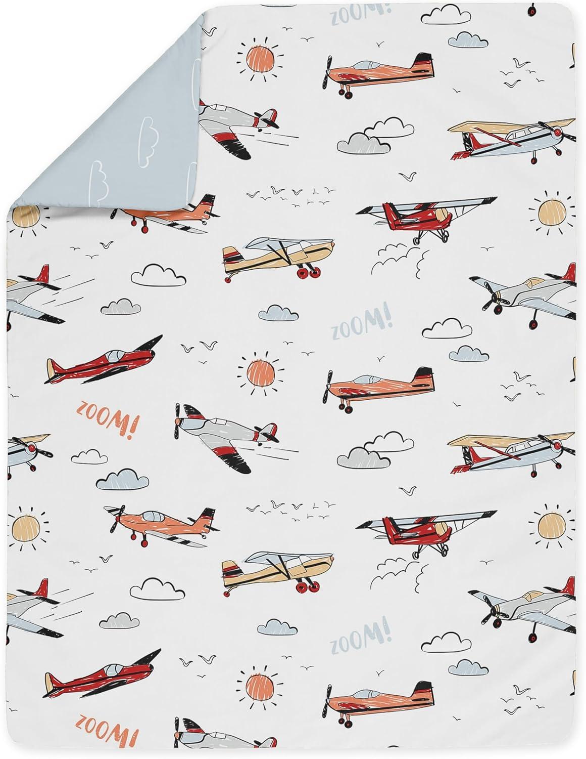 Vintage Airplane 5 Piece Toddler Bedding Set