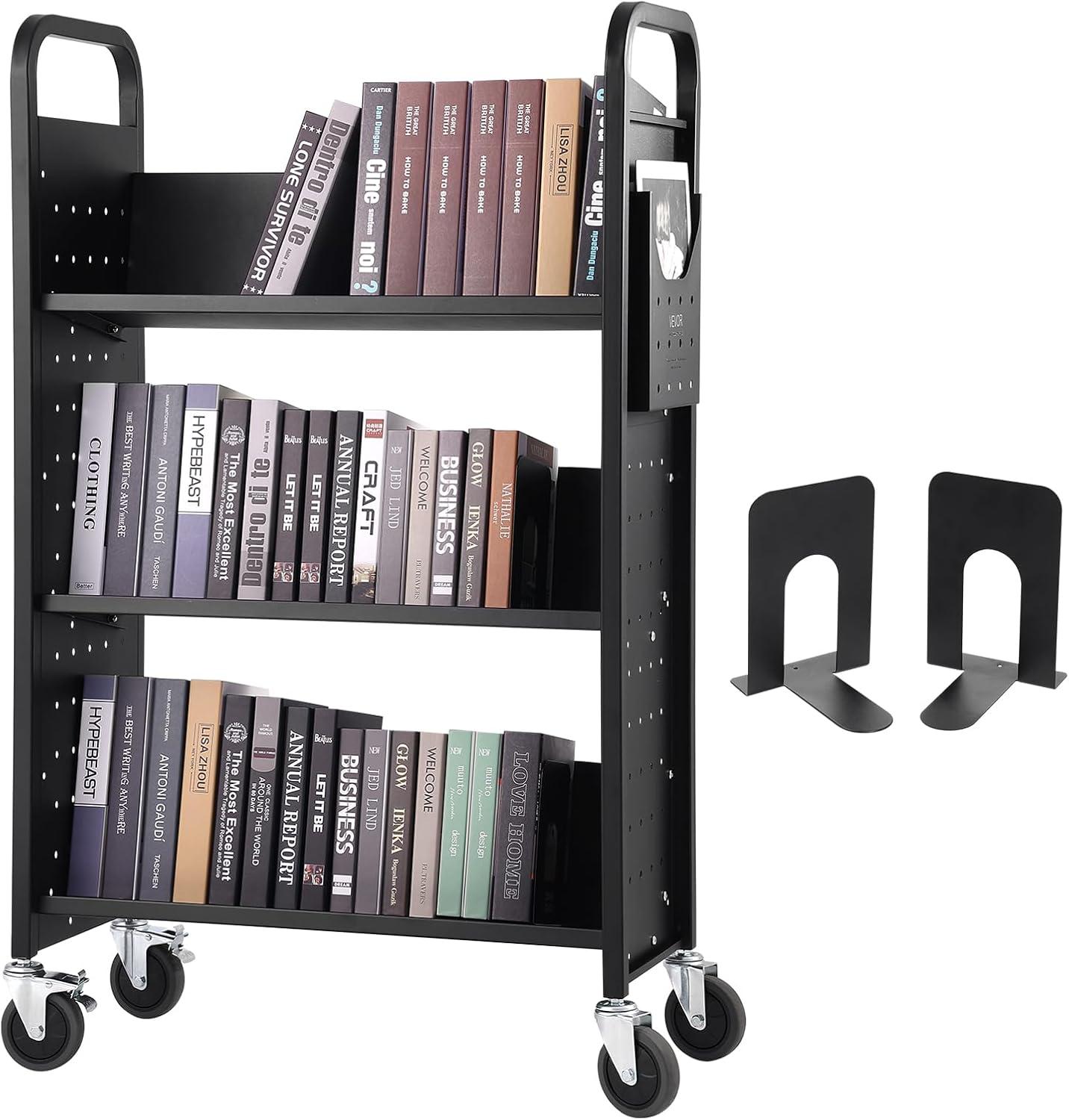 Stellweilan Tessberg 49.2'' H Book Cart with Wheels