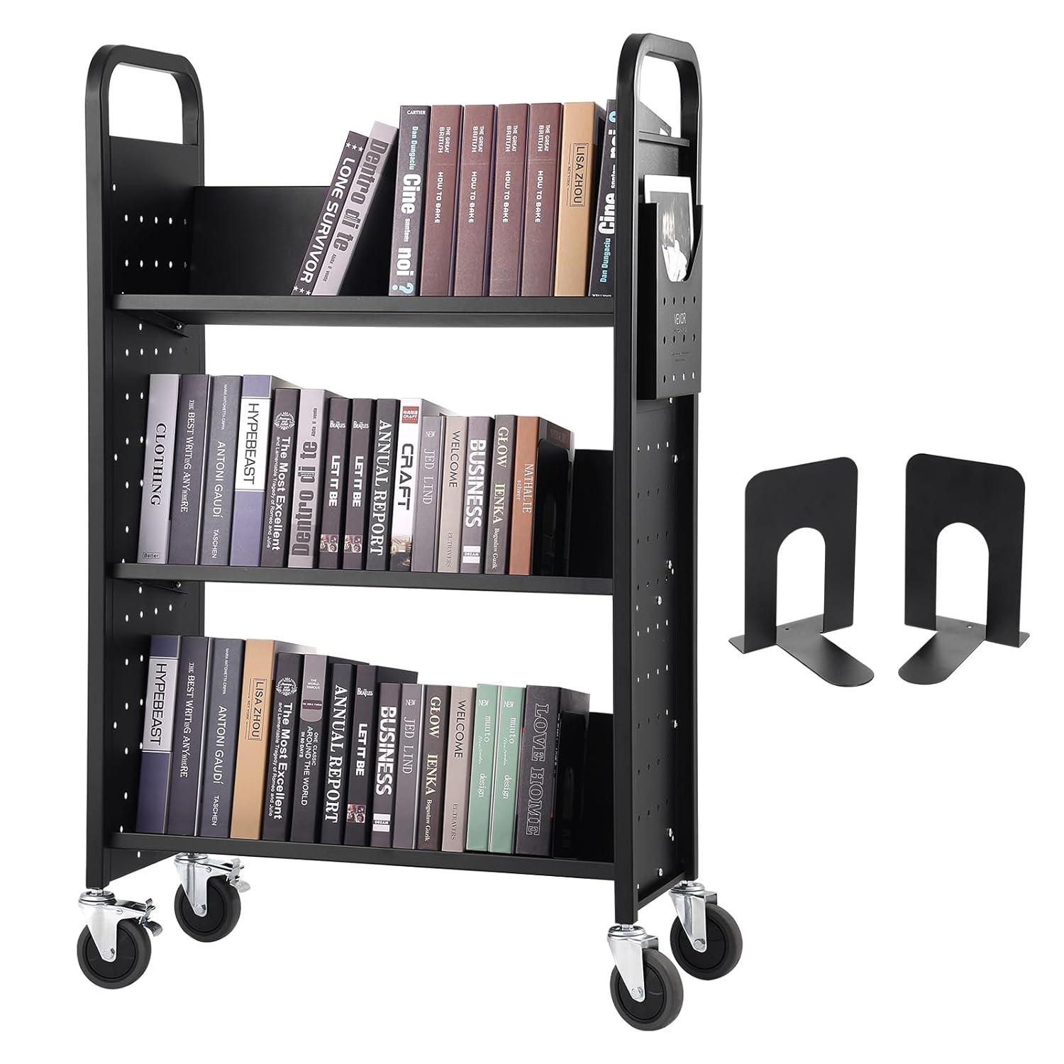 Stellweilan Tessberg 49.2'' H Book Cart with Wheels