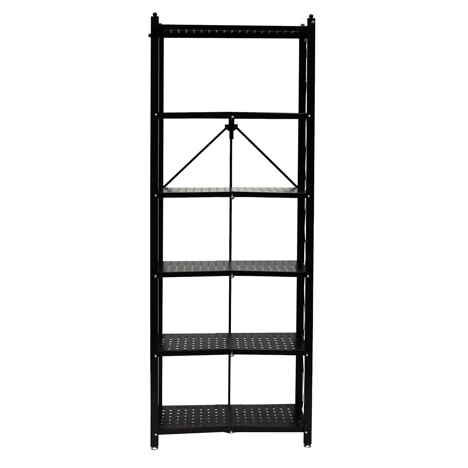 Origami Foldable 6-Shelf Classic Stamped Steel Bookcase